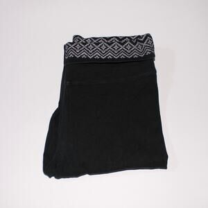 Victoria's Secret Black Yoga Pants With Gray Foldover Size XS